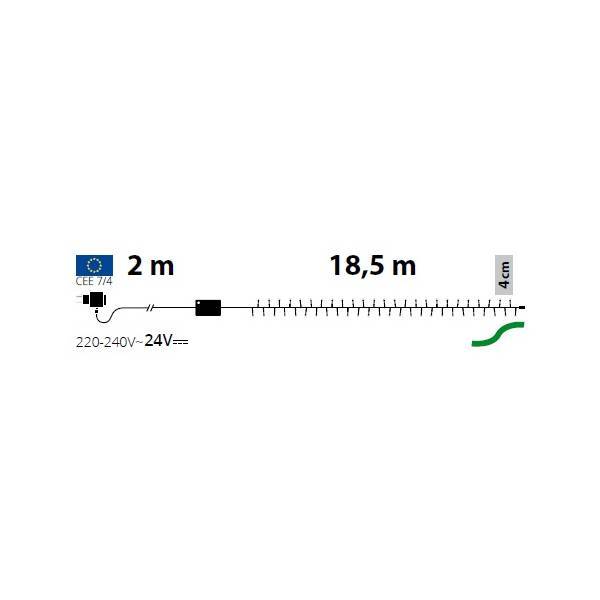 Lotti - Guirlande led blanc chaud 18,5M 450 LED 8 jeux de lumière câble vert mémoire timer extérieur Lotti - Imagen 2