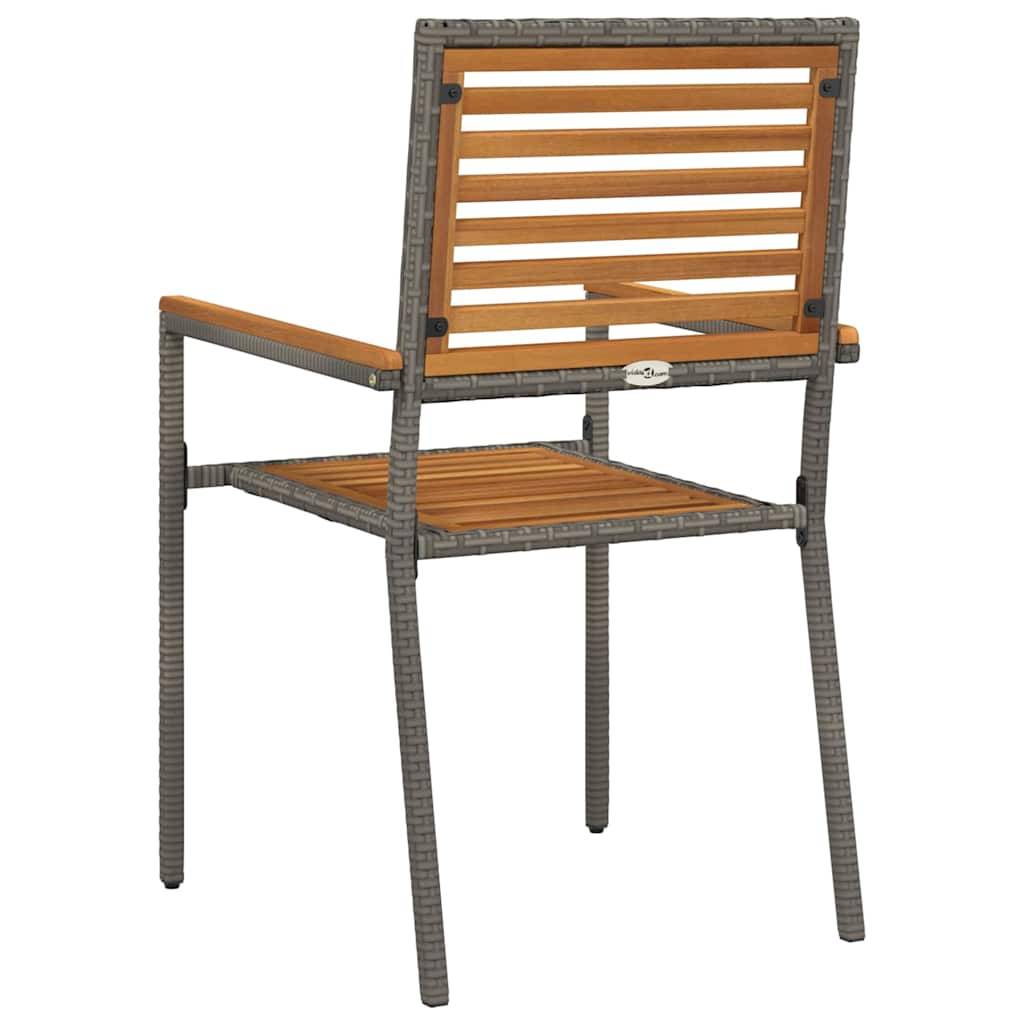 Chaises empilables de jardin Marron et Gris 56 x 54 x 90 cm (2 pcs) - PANGIVO - Image 7