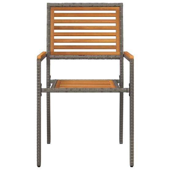 Chaises empilables de jardin Marron et Gris 56 x 54 x 90 cm (2 pcs) - PANGIVO - Image 5