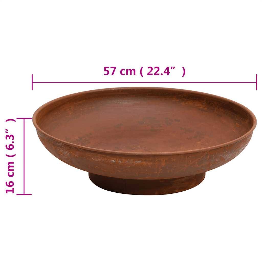 ComfortXL - Brasero de Jardin Rond Acier Vasque à Feu pour Terrasse Design Rustique 57 cm Marron - ComfortXL Outdoor Living - Image 7