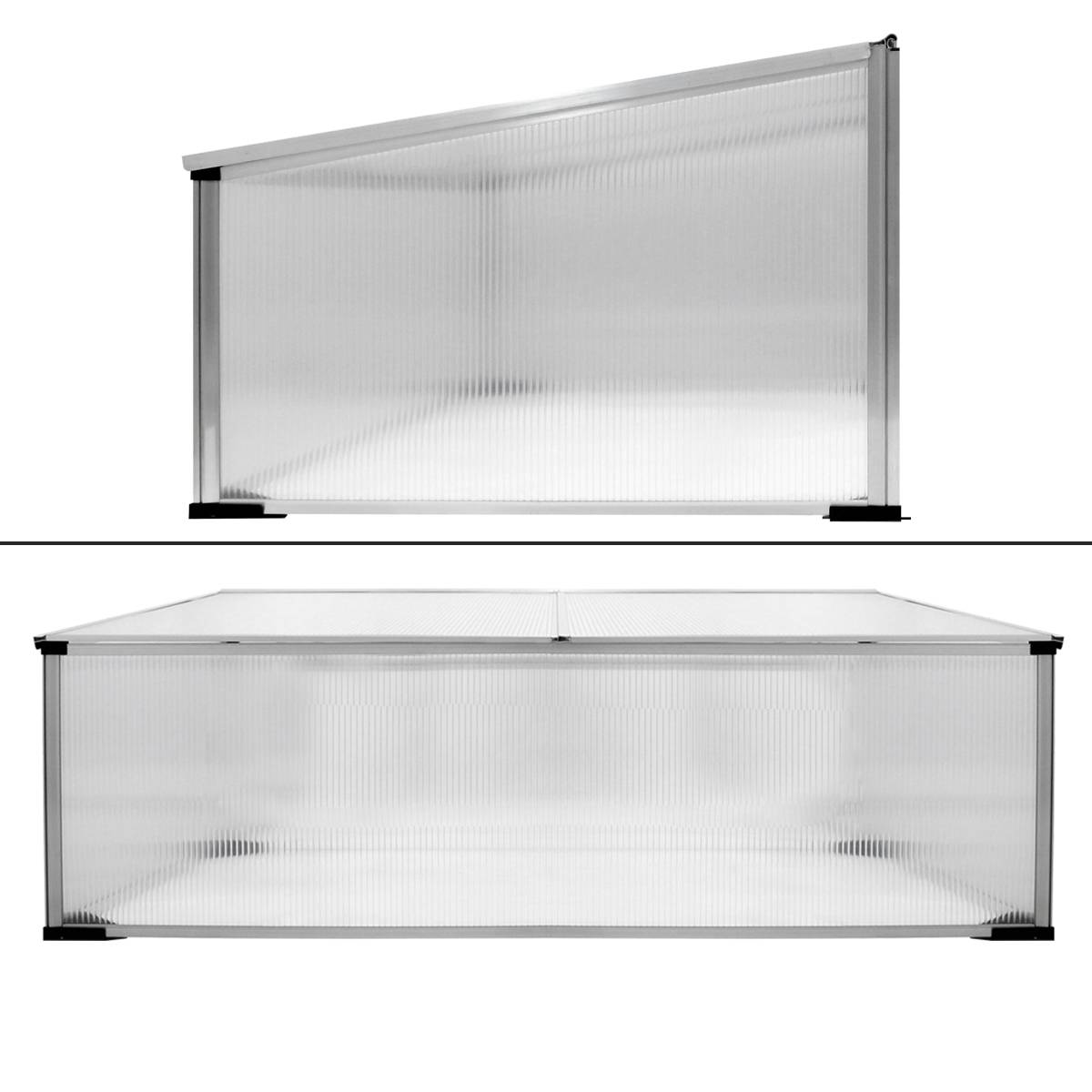 Ecd-Germany - Serre de jardin polycarbonate aluminium plante légume tomate fleurs 100x60x40 cm - Imagen 2