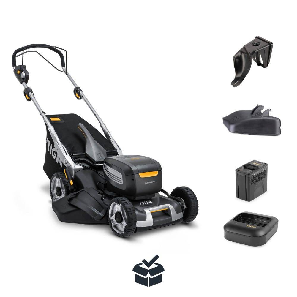 Stiga - Kit Tondeuse à gazon à batterie Twinclip 950e V, 48 V, Largeur 48 cm avec lame double couche et 2 batteries 7,5 Ah - STIGA - Image 10