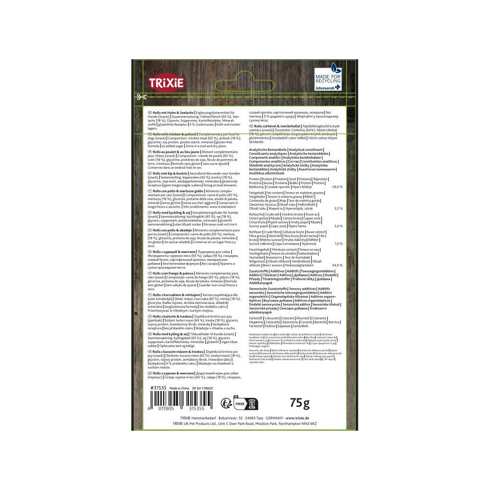 Trixie - Trixie - Friandise  poulet colin pour chien 75 gr - Imagen 5
