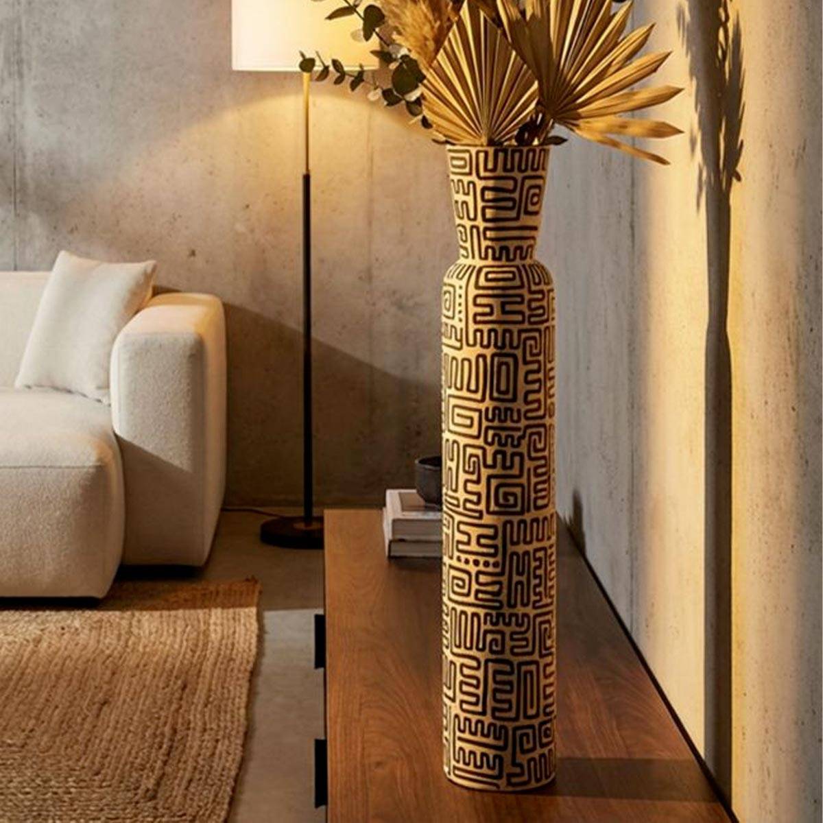 Paris Prix - Vase Design "Nairobi" 86cm Blanc & Noir - Image 5
