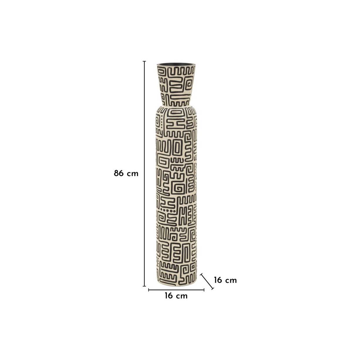 Paris Prix - Vase Design "Nairobi" 86cm Blanc & Noir - Image 6