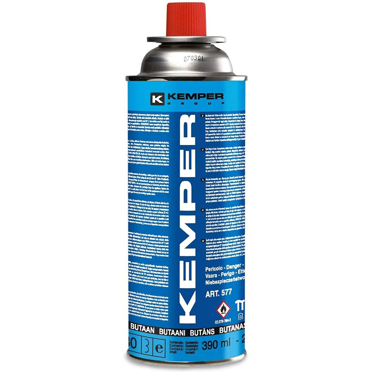 Cartouche de gaz butane 220 gr à baillonnette Réchaud Désherbeur Camping KEMPER - Image 1