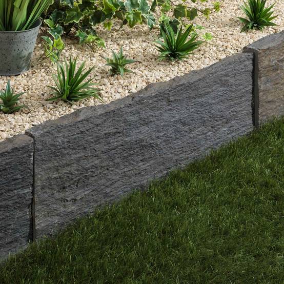 Bordure de jardin Schiste 80x30x3-7 cm (à l'unité) - RO'MA NATURE