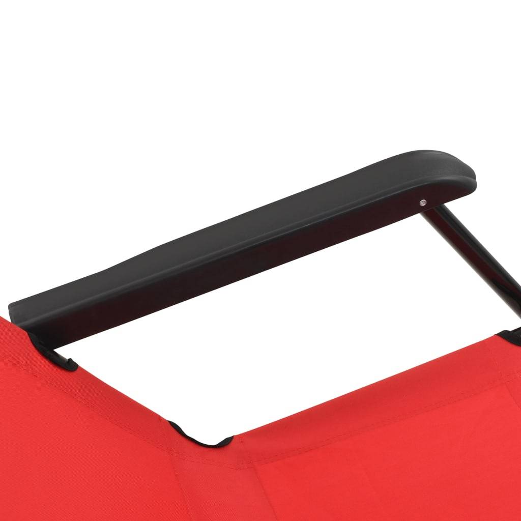 Vidaxl - Chaises longues pliables 2 pcs avec repose-pied Acier Rouge vidaXL 44344 - Imagen 6