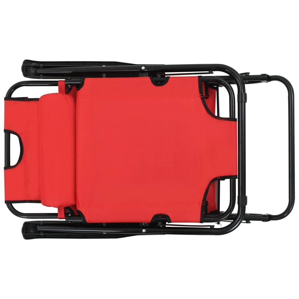 Vidaxl - Chaises longues pliables 2 pcs avec repose-pied Acier Rouge vidaXL 44344 - Imagen 8