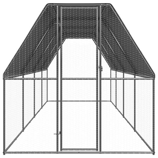 Enclos poulailler extérieur 2x8x2 m acier galvanisé avec bâche de toit – ComfortXL Outdoor Living - Image 2