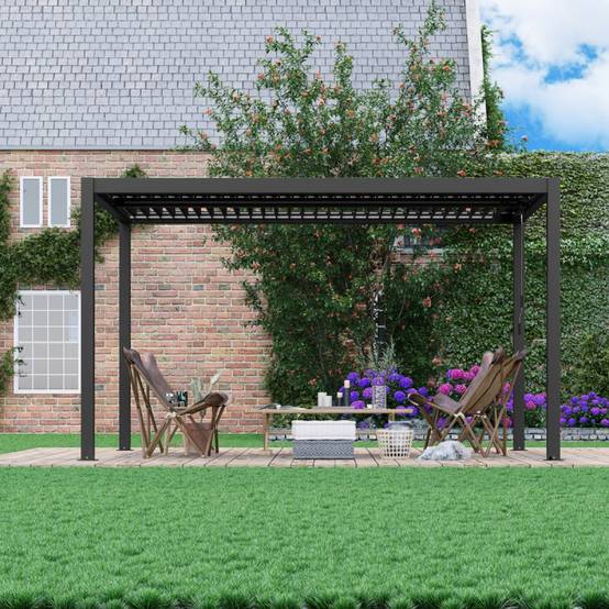 Pergola bioclimatique autoportante aluminium anthracite 12 m² X-METAL - Image 3