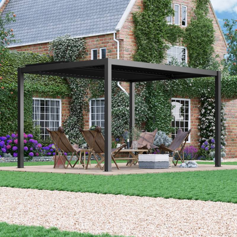 Pergola bioclimatique autoportante aluminium anthracite 12 m² X-METAL - Image 2