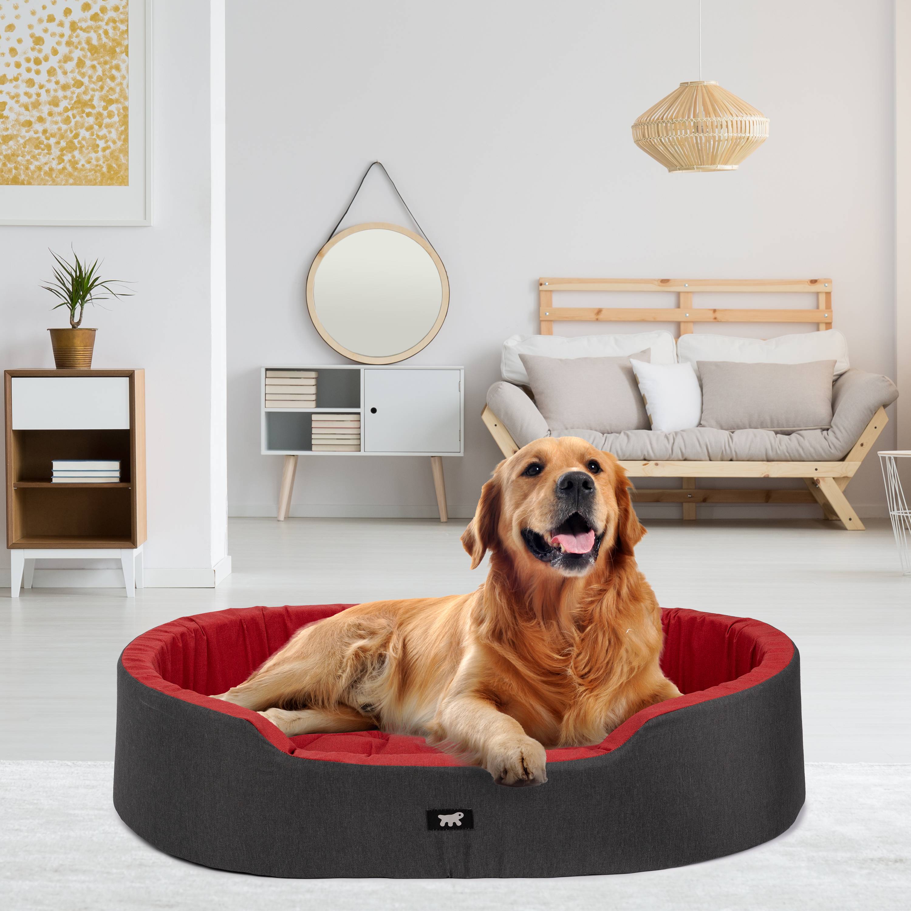 Ferplast - Ferplast Panier Chien Dandy, Coussin Amovible et Lavable, Housse en Coton avec Rembourrage Doux, Lit pour Chiens de Grande Taille, 110 x 70 x H 23 cm, - Imagen 3