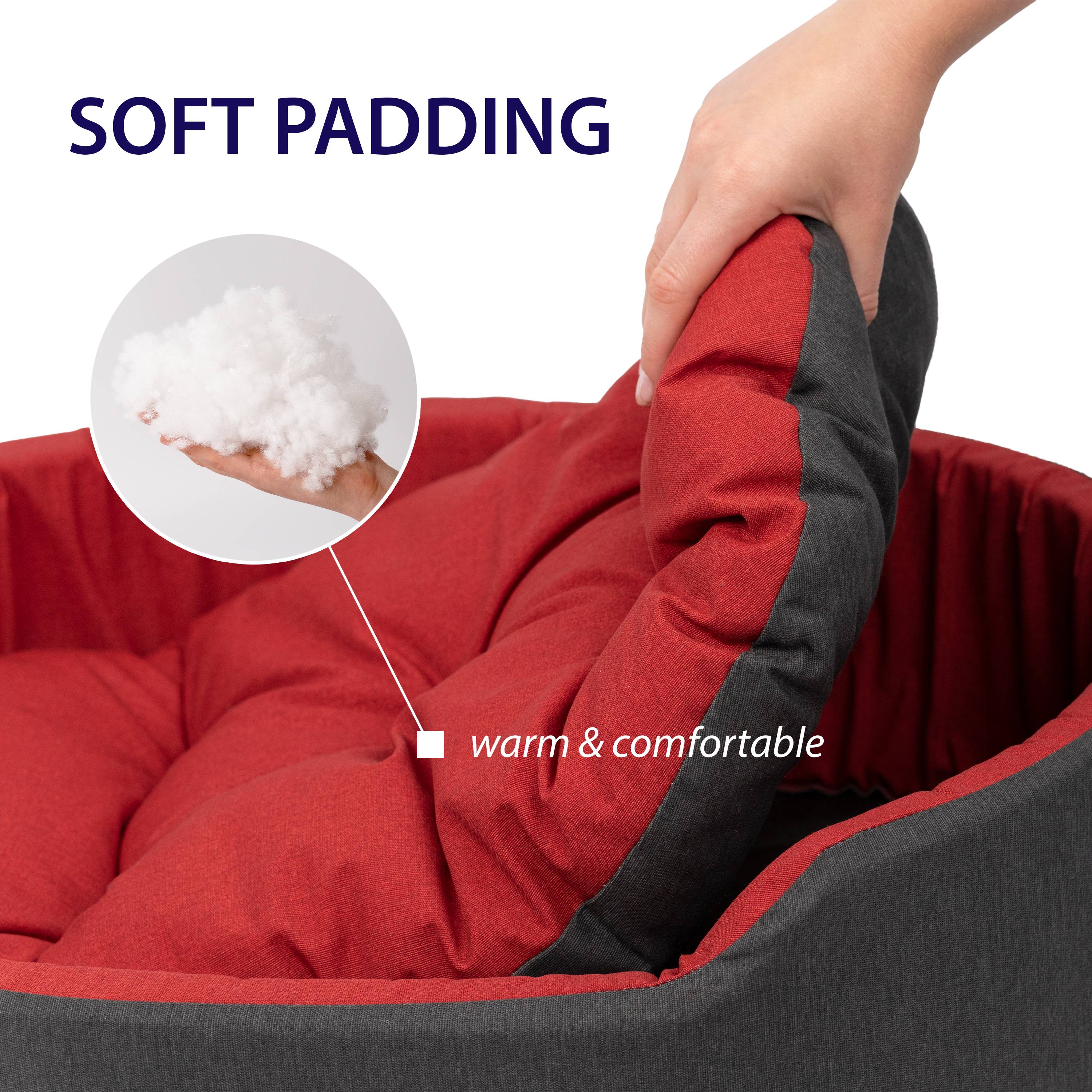 Ferplast - Ferplast Panier Chien Dandy, Coussin Amovible et Lavable, Housse en Coton avec Rembourrage Doux, Lit pour Chiens de Grande Taille, 110 x 70 x H 23 cm, - Imagen 6