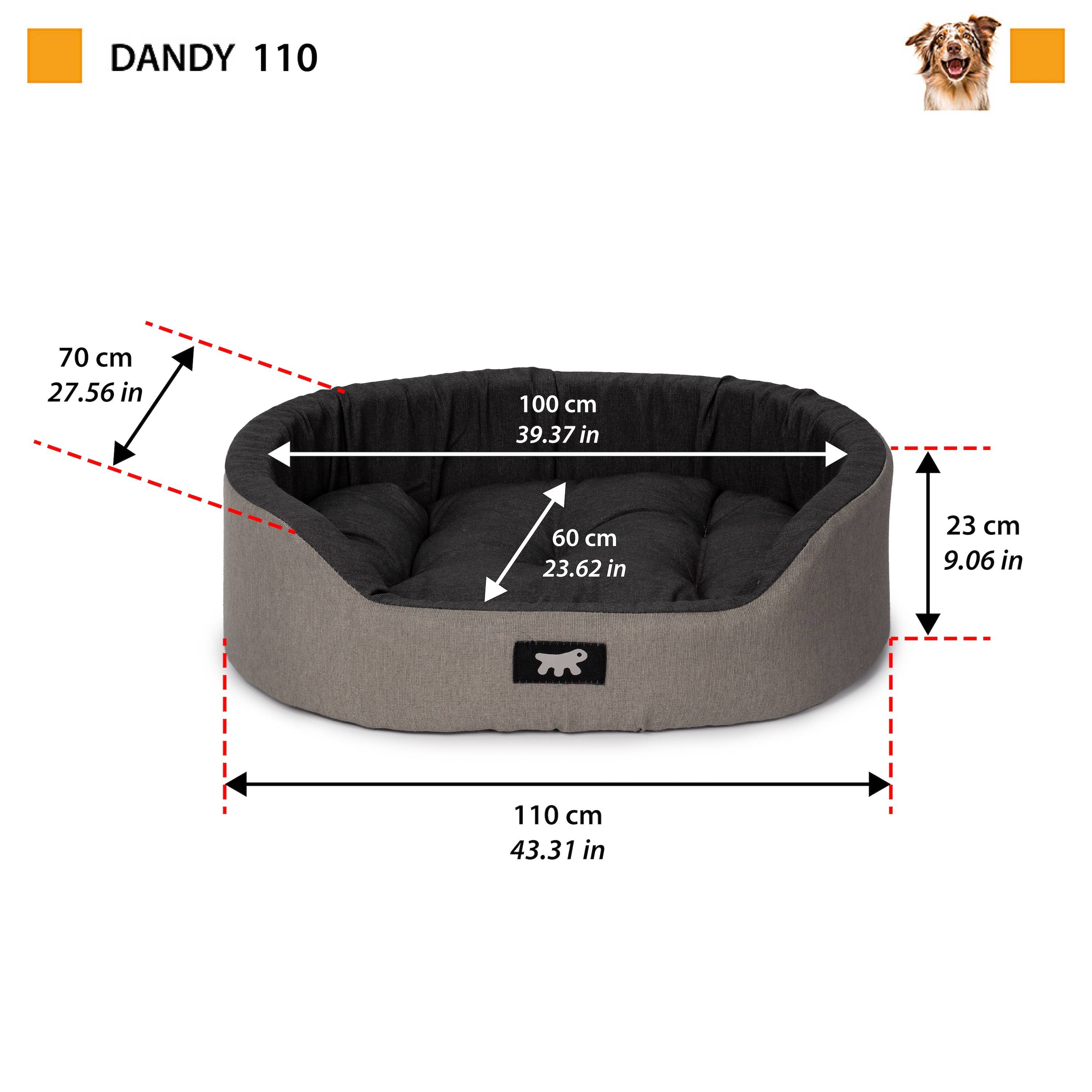 Ferplast - Ferplast Panier Chien Dandy, Coussin Amovible et Lavable, Housse en Coton avec Rembourrage Doux, Lit pour Chiens de Grande Taille, 110 x 70 x H 23 cm, - Imagen 2