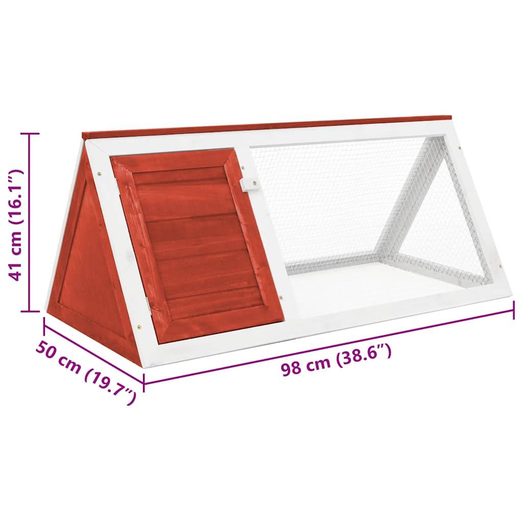 Vidaxl - Clapier Rouge Bois vidaXL 170854 - Imagen 3