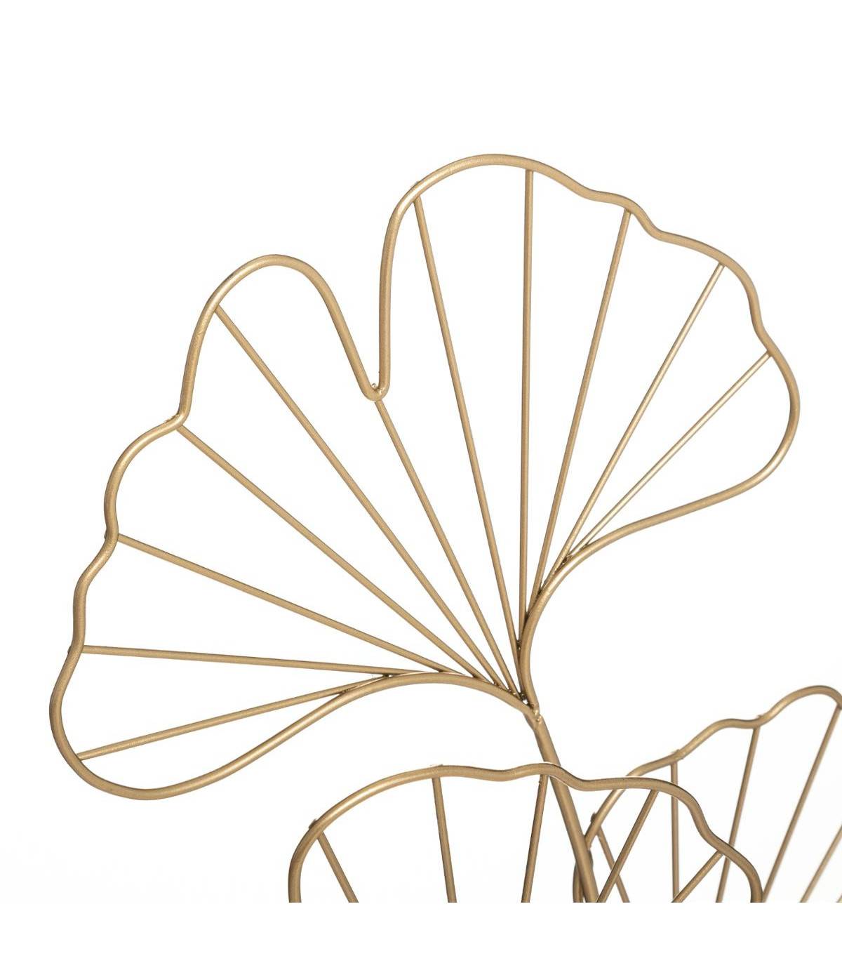 Objet décoratif  Feuilles de Ginkgo en métal doré  H 56 cm - Imagen 2