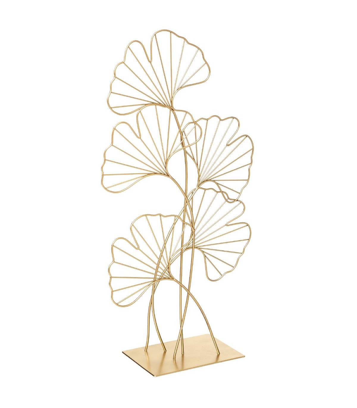 Objet décoratif  Feuilles de Ginkgo en métal doré  H 56 cm - Imagen 1