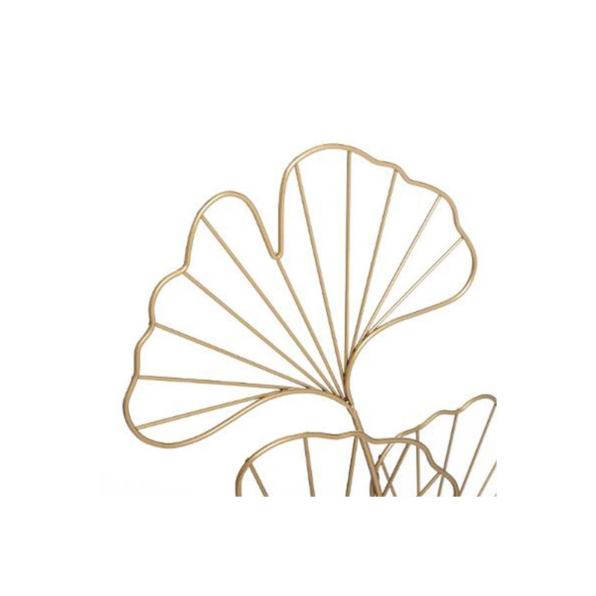 Objet décoratif  Feuilles de Ginkgo en métal doré  H 56 cm - Imagen 3