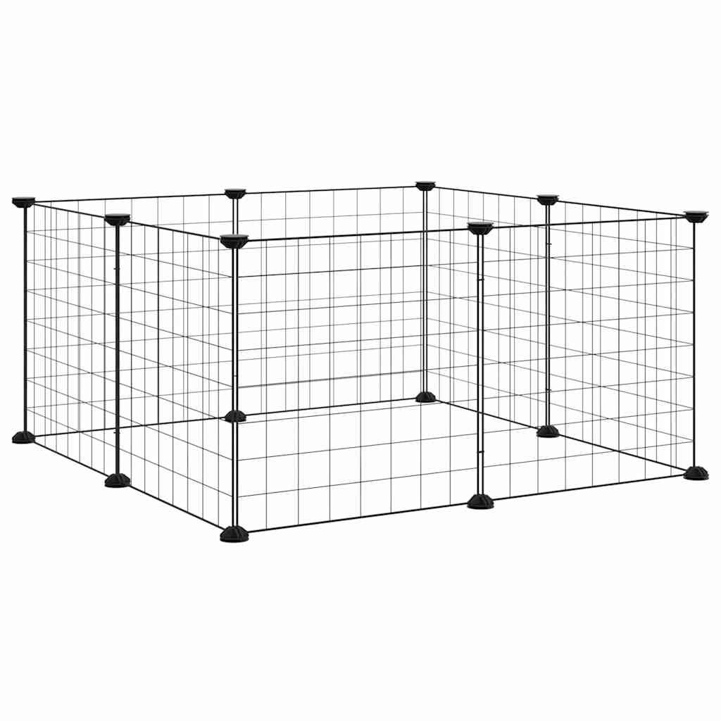 Vidaxl - Cage pour animaux de compagnie à 8 panneaux, noire, 70 x 70 x 35 cm, en acier vidaXL 171621 - Imagen 5