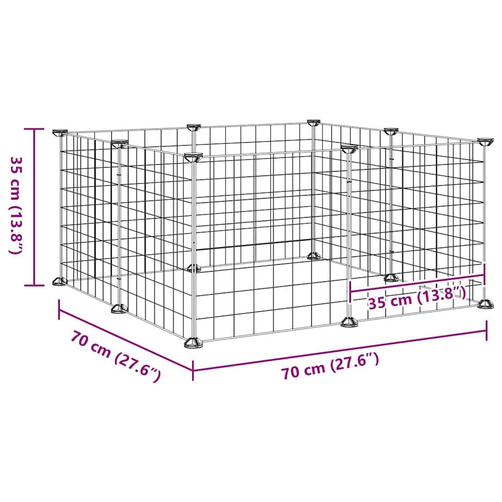 Vidaxl - Cage pour animaux de compagnie à 8 panneaux, noire, 70 x 70 x 35 cm, en acier vidaXL 171621 - Imagen 6