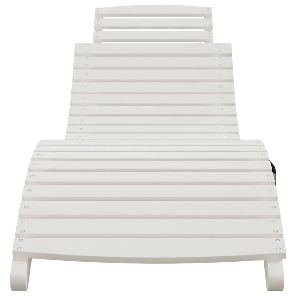 Helloshop26 - Transat chaise longue bain de soleil lit de jardin terrasse meuble d'extérieur 184 x 55 x 64 cm bois massif d'acacia blanc - Imagen 2