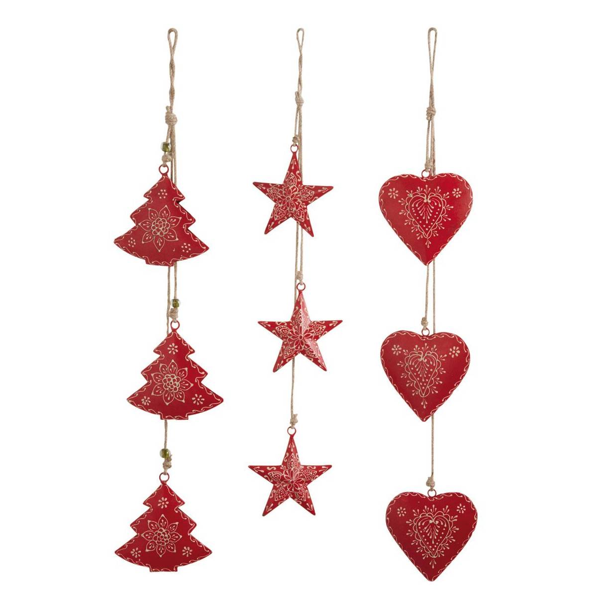 Aubry Gaspard - Suspension de Noël en métal (Lot de 3) - Imagen 1
