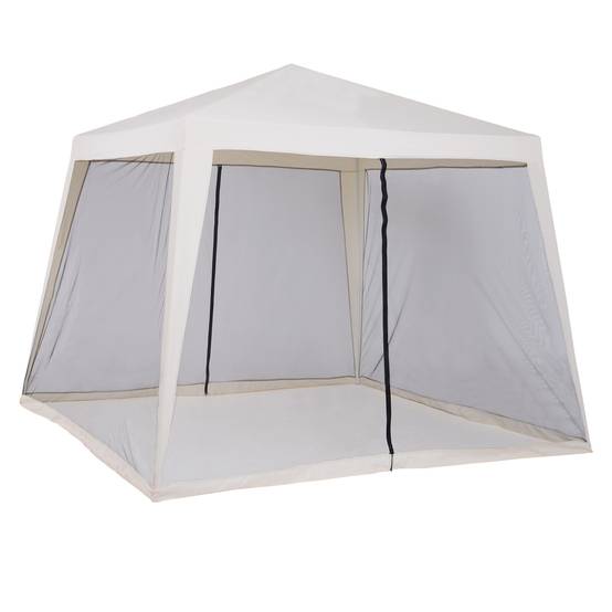 Tonnelle de Jardin 3x3 m Acier avec 4 Moustiquaires Zippées Protection UV Imperméable Crème - ComfortXL Outdoor Living - Image 2
