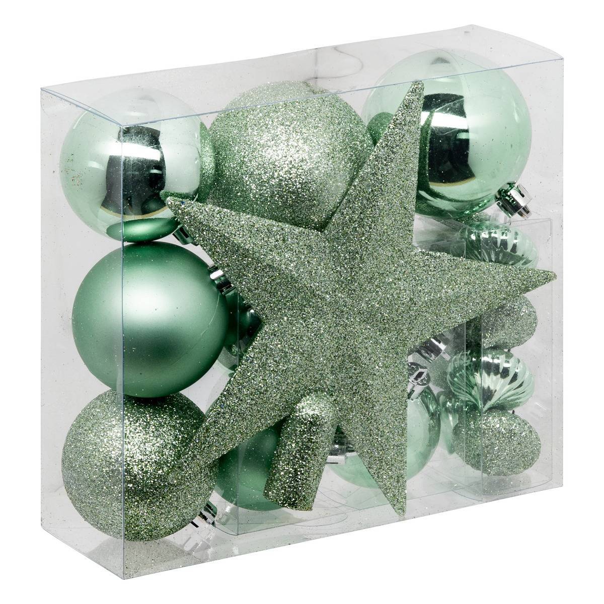 Atmosphera - Kit de 18 Boules de Noël vert amande ATMOSPHERA CREATEUR D'INTERIEUR - Imagen 2