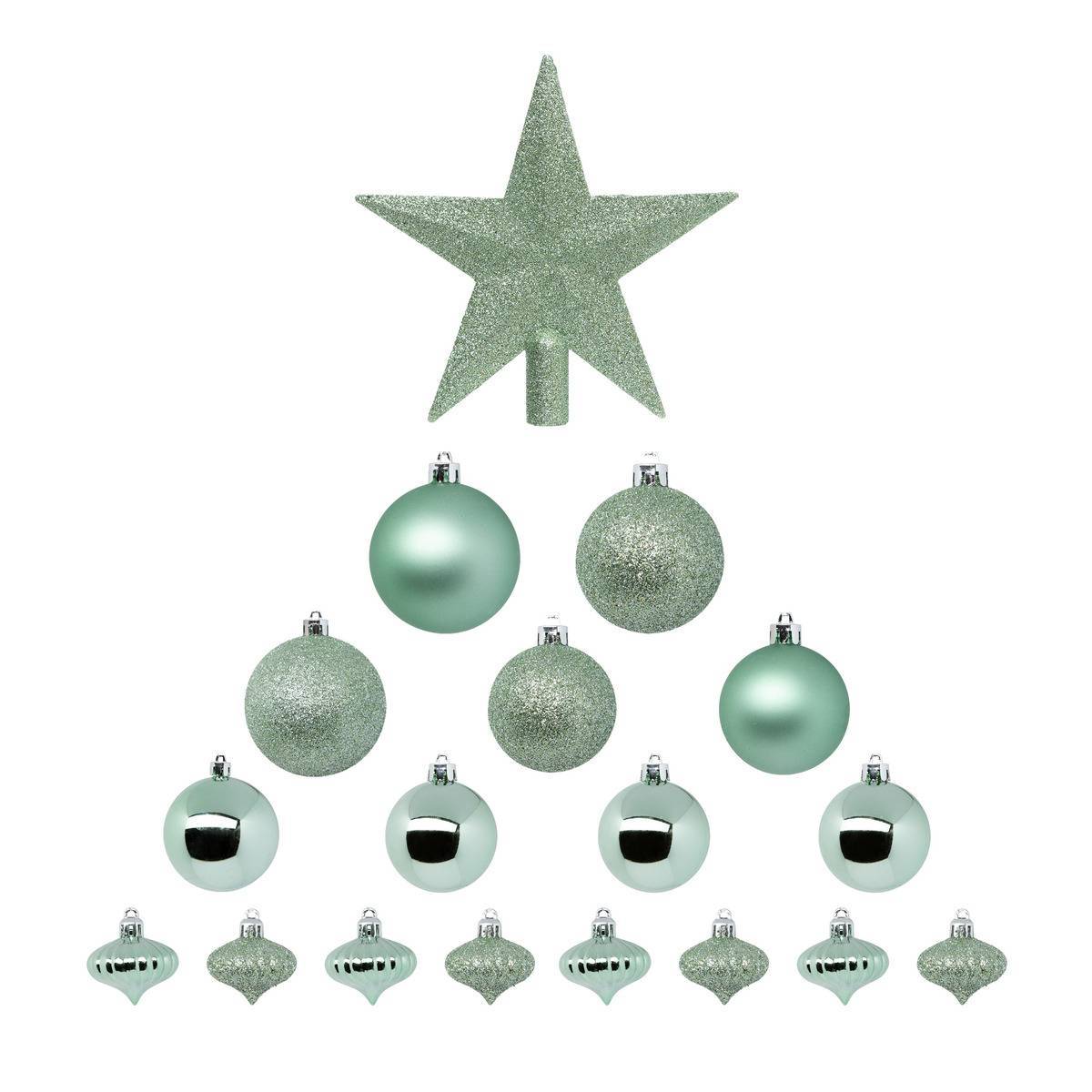 Atmosphera - Kit de 18 Boules de Noël vert amande ATMOSPHERA CREATEUR D'INTERIEUR - Imagen 1