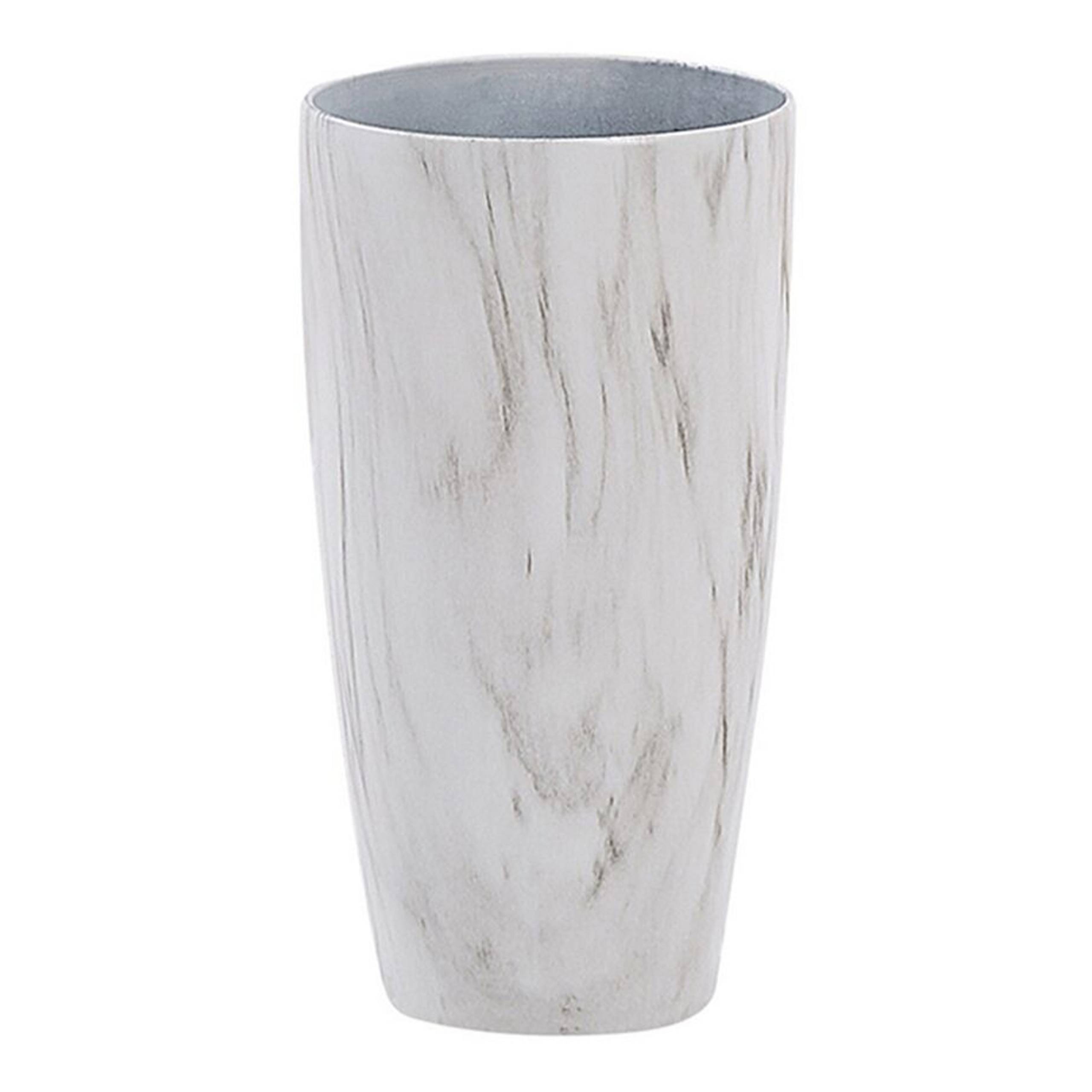 Beliani - Pot de Fleurs Cache-pot Rond 23 cm de Diamètre en Mélange de Pierre Effet Marbre Blanc Idéal pour Extérieur et Intérieur Glamour et Moderne Beliani - Imagen 1
