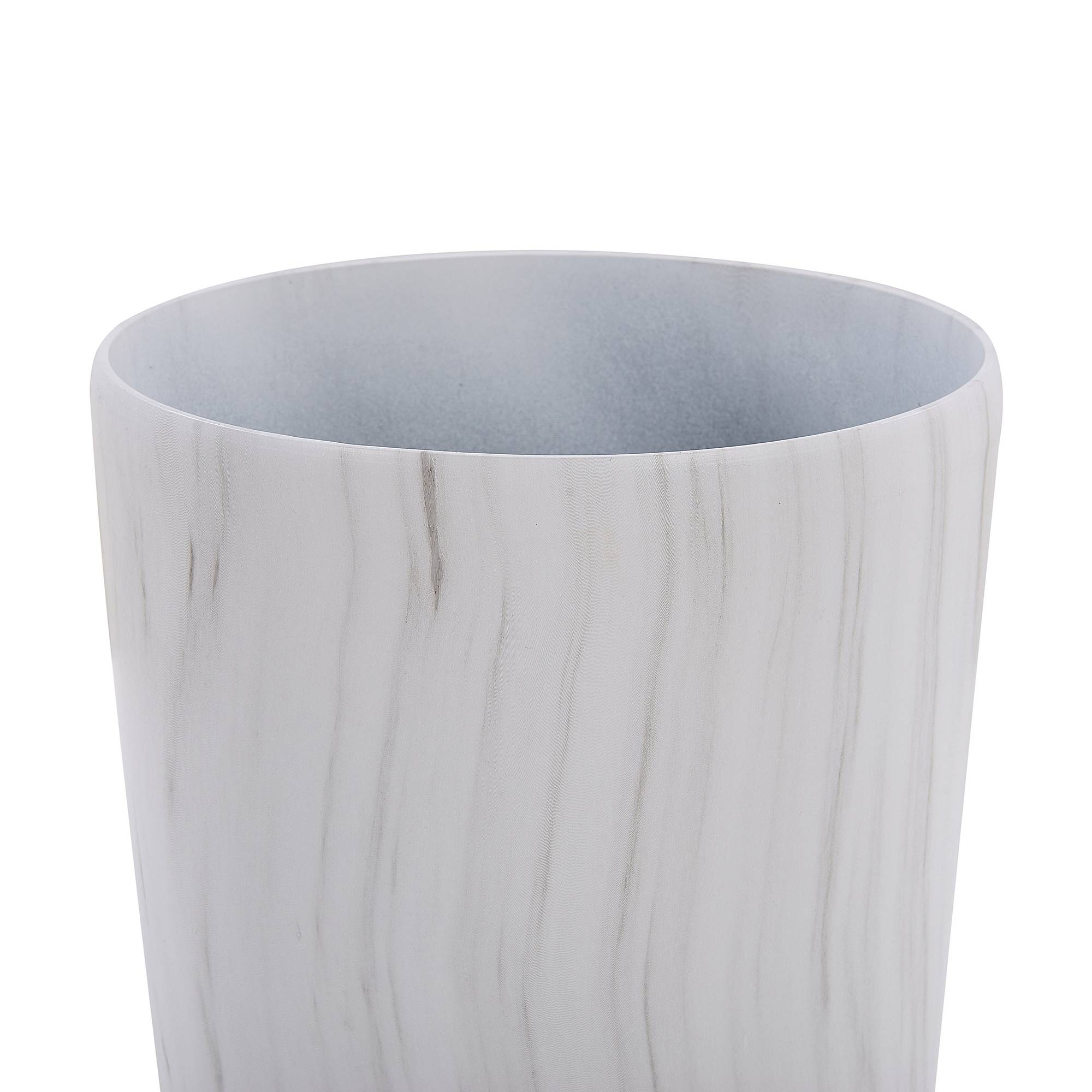 Beliani - Pot de Fleurs Cache-pot Rond 23 cm de Diamètre en Mélange de Pierre Effet Marbre Blanc Idéal pour Extérieur et Intérieur Glamour et Moderne Beliani - Imagen 4