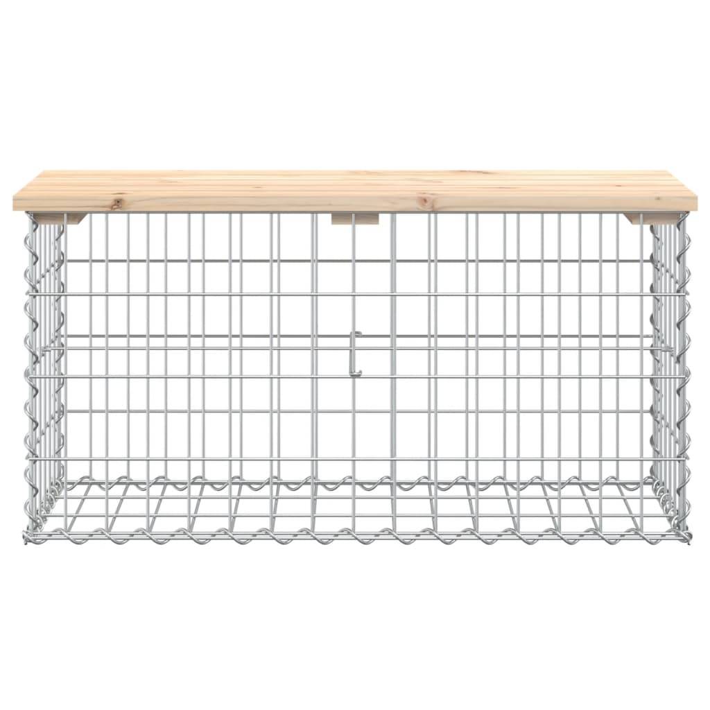 Maison Chic - Banc de jardin - Banc d'extérieur - Banquette design de gabion 83x31,5x42cm bois massif de pin - Imagen 3