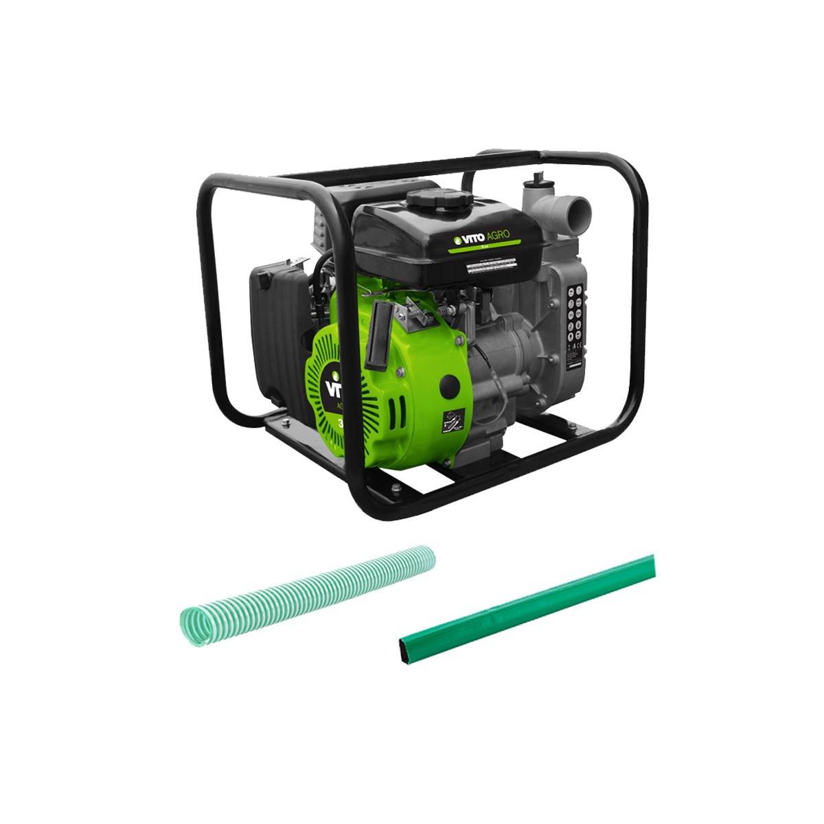 Pompe à eau 105 Cm3 4T 3CV Evacuation eaux usées Kit Tuyaux 10m Ø43Cm VITO - Imagen 1
