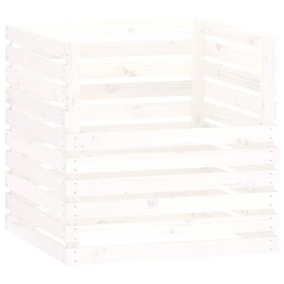 Composteur de jardin 500L en bois de pin pour recyclage déchets Blanc – ComfortXL Outdoor Living - Image 2