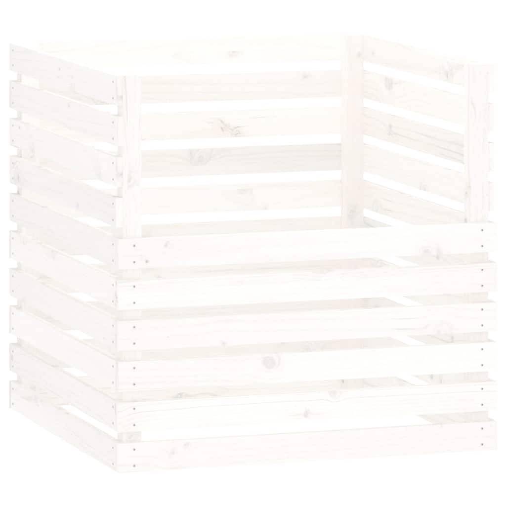 Composteur de jardin 500L en bois de pin pour recyclage déchets Blanc – ComfortXL Outdoor Living - Image 2