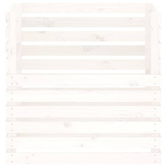 Composteur de jardin 500L en bois de pin pour recyclage déchets Blanc – ComfortXL Outdoor Living - Image 5