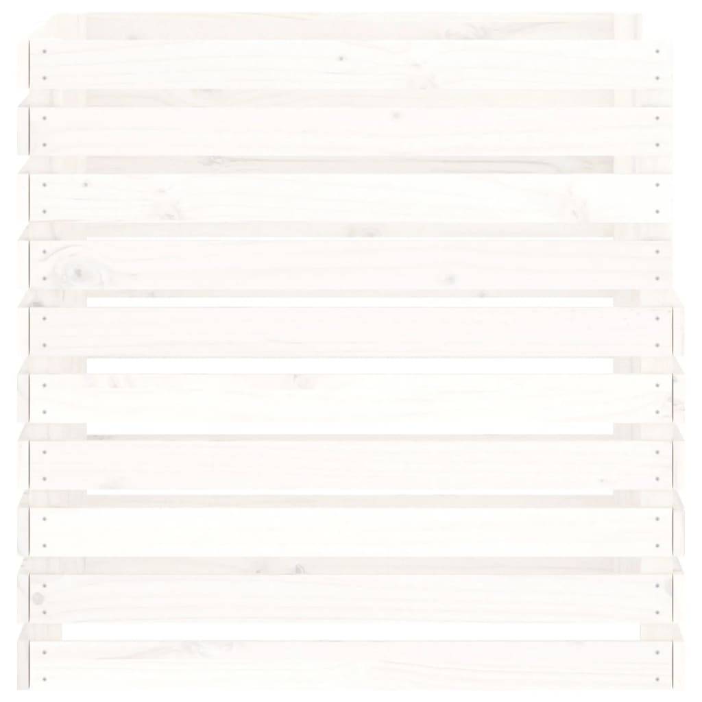 Composteur de jardin 500L en bois de pin pour recyclage déchets Blanc – ComfortXL Outdoor Living - Image 6