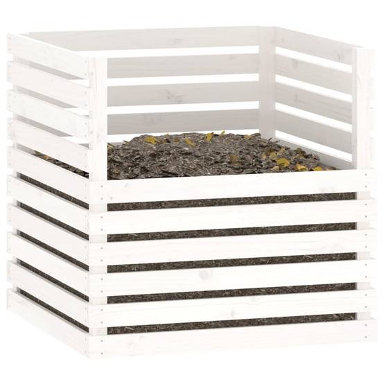 Composteur de jardin 500L en bois de pin pour recyclage déchets Blanc – ComfortXL Outdoor Living - Image 4