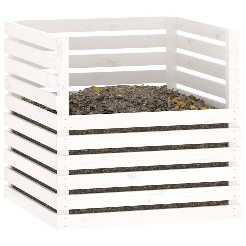 Composteur de jardin 500L en bois de pin pour recyclage déchets Blanc – ComfortXL Outdoor Living - Image 4