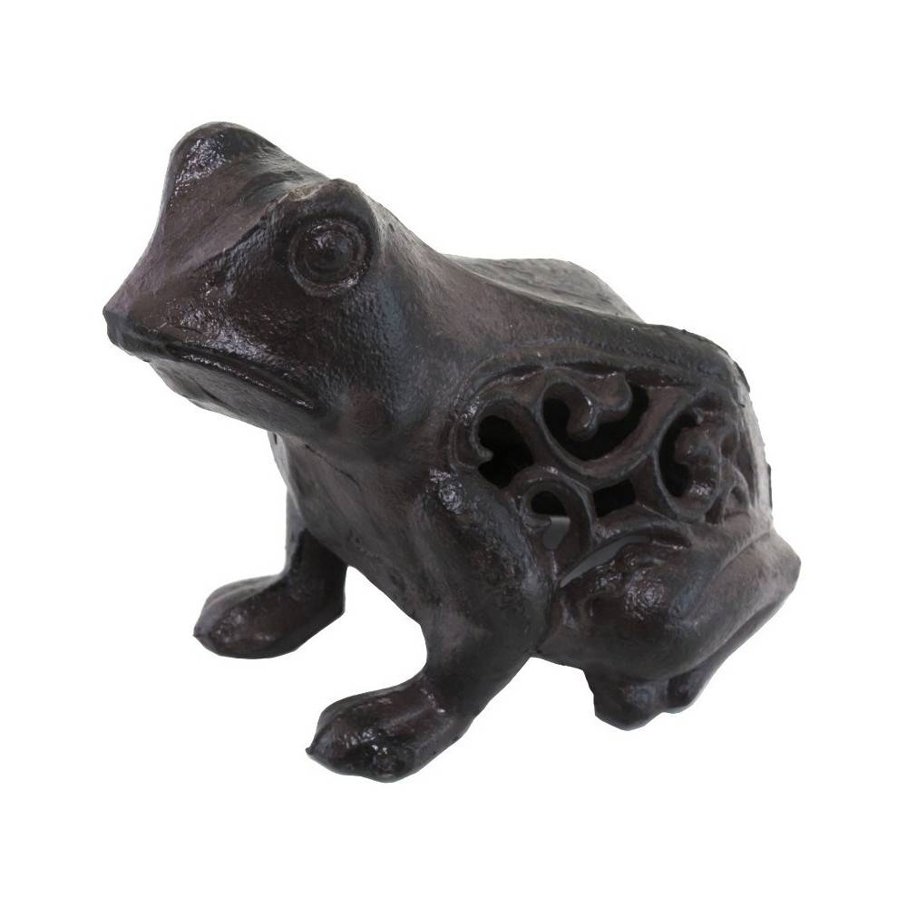 Grenouille en fonte marron 13 x 11 cm Chemin de campagne - Imagen 1