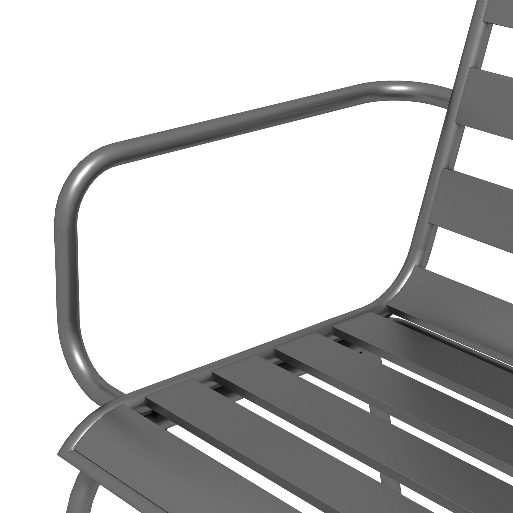 Outsunny - Salon de jardin 4 places 5 pièces - table à manger 4 chaises empilables - acier thermolaqué gris - Outsunny - Imagen 6