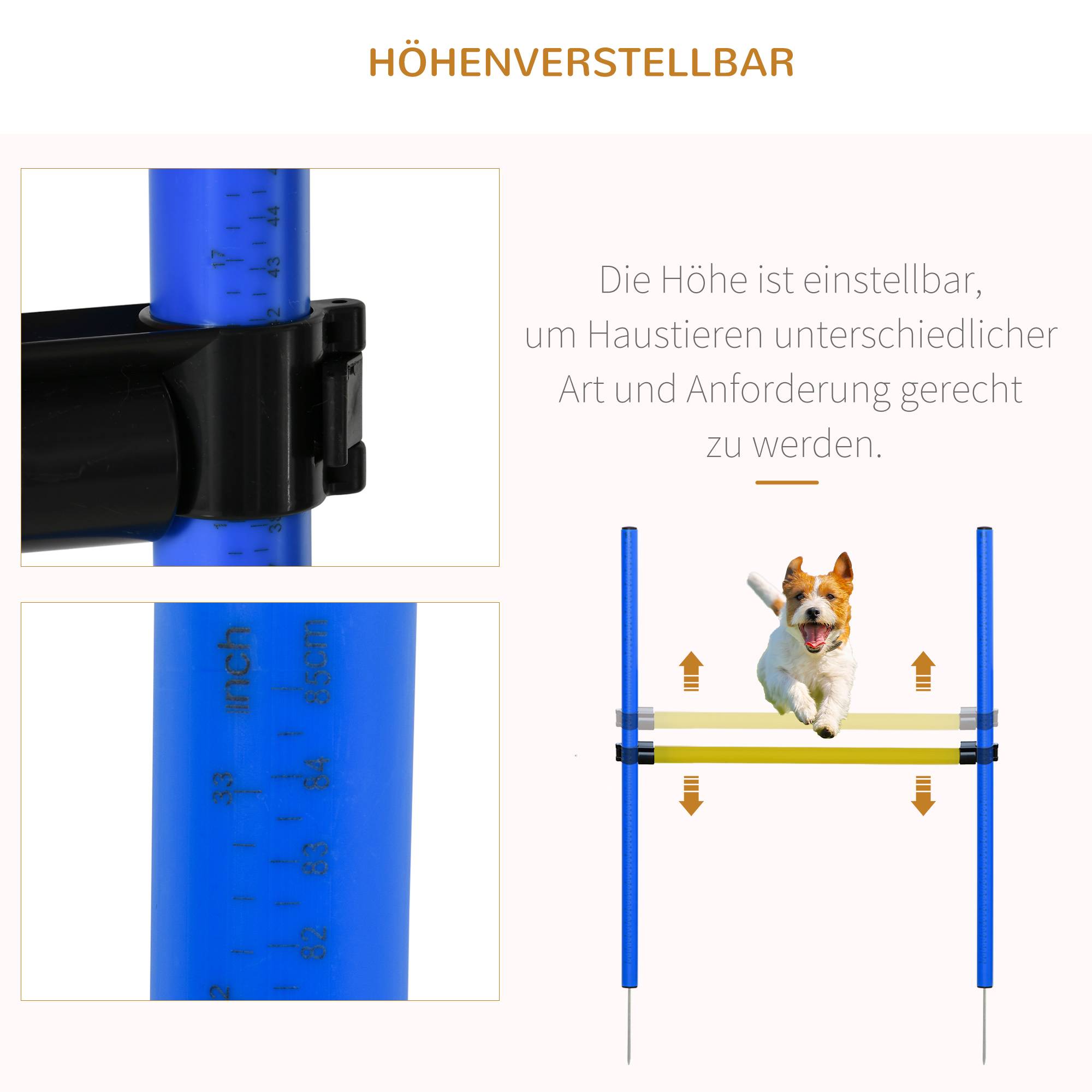 Kit d'agility pour chien polyester bleu 148 x 60 x 60 cm - PANGIVO - Image 8