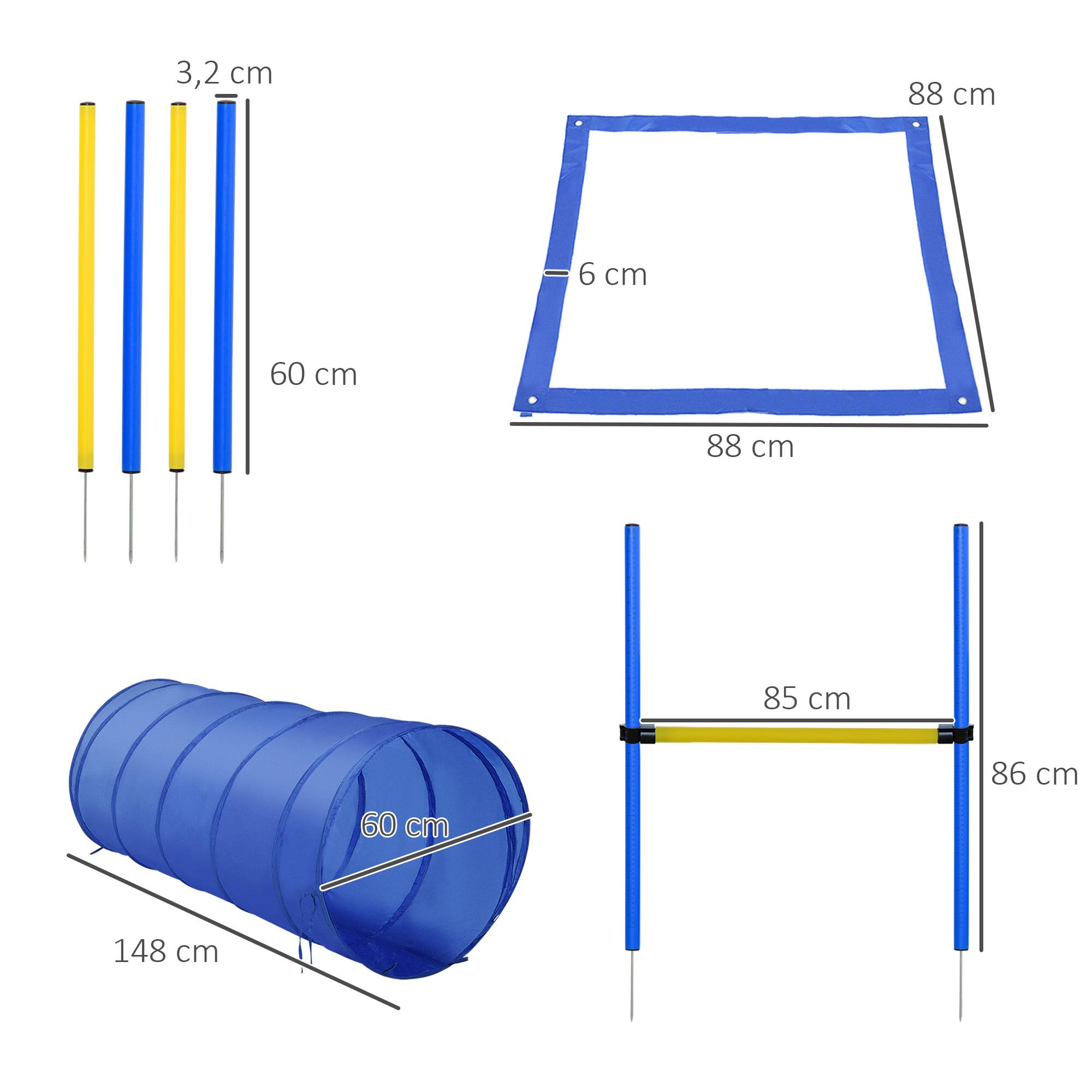 Kit d'agility pour chien polyester bleu 148 x 60 x 60 cm - PANGIVO - Image 5