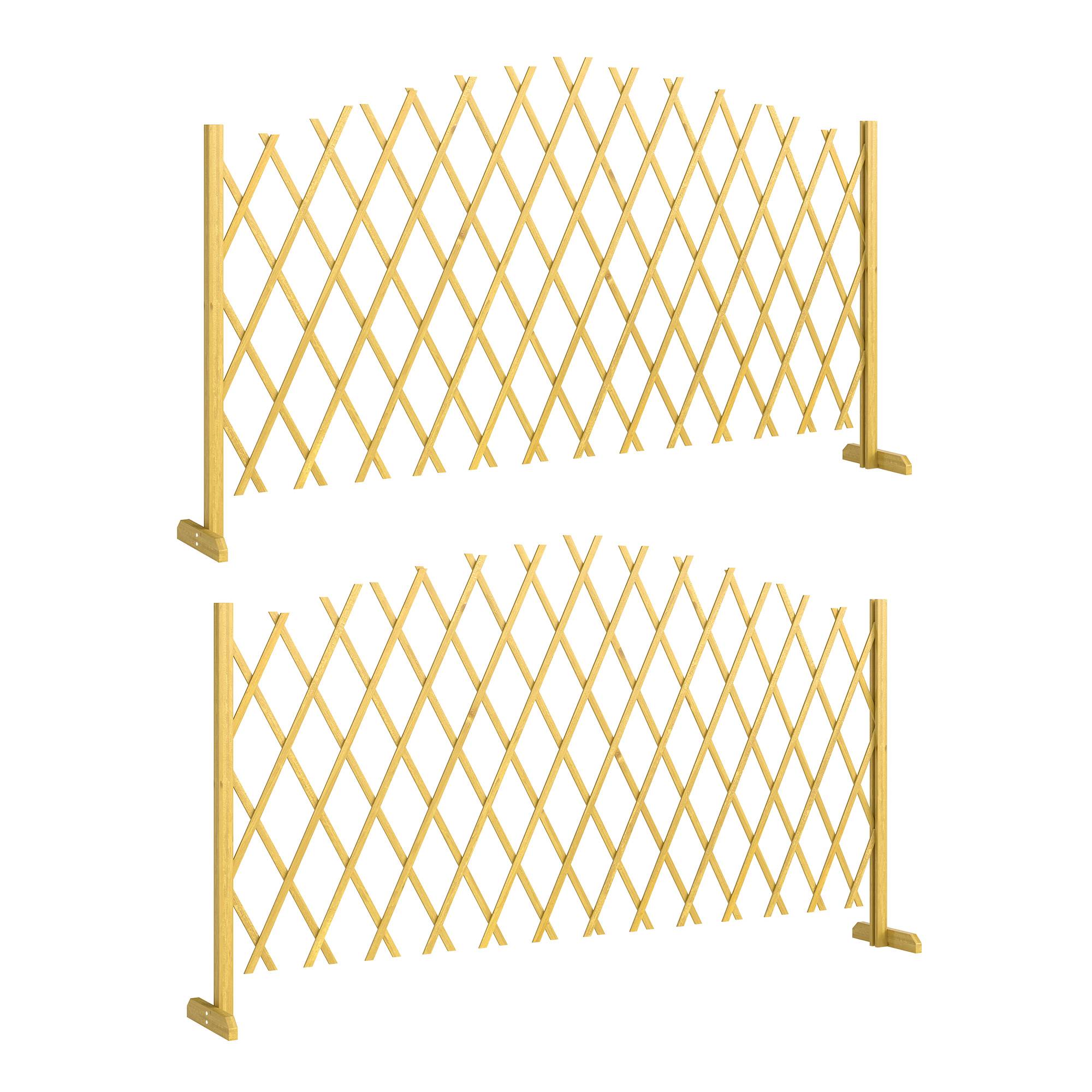 Lot de 2 barrières extensibles bois de sapin naturel 180 x 30 x 103 cm - PANGIVO - Image 1