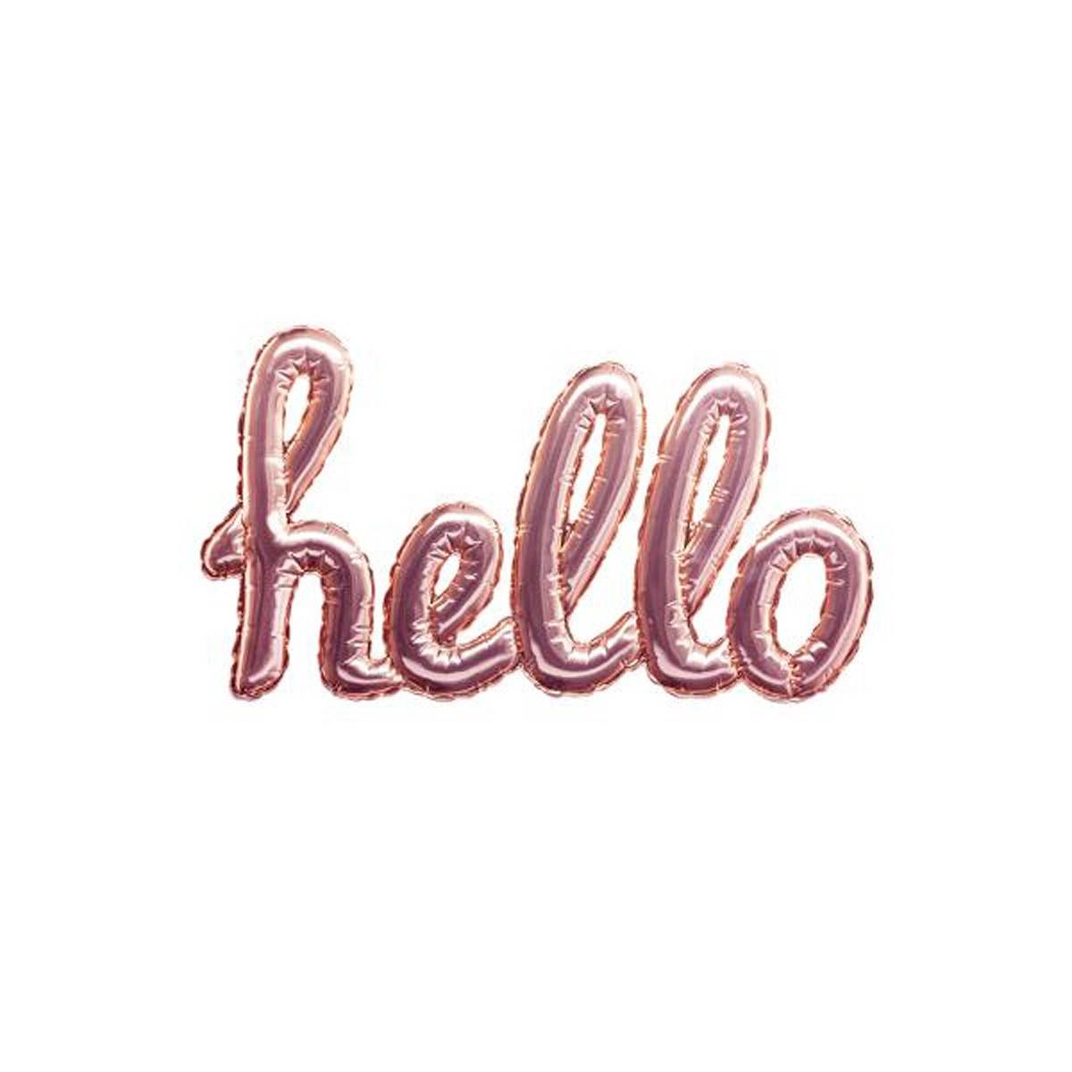 Sticker Ballon "Hello" 22x40cm Rose