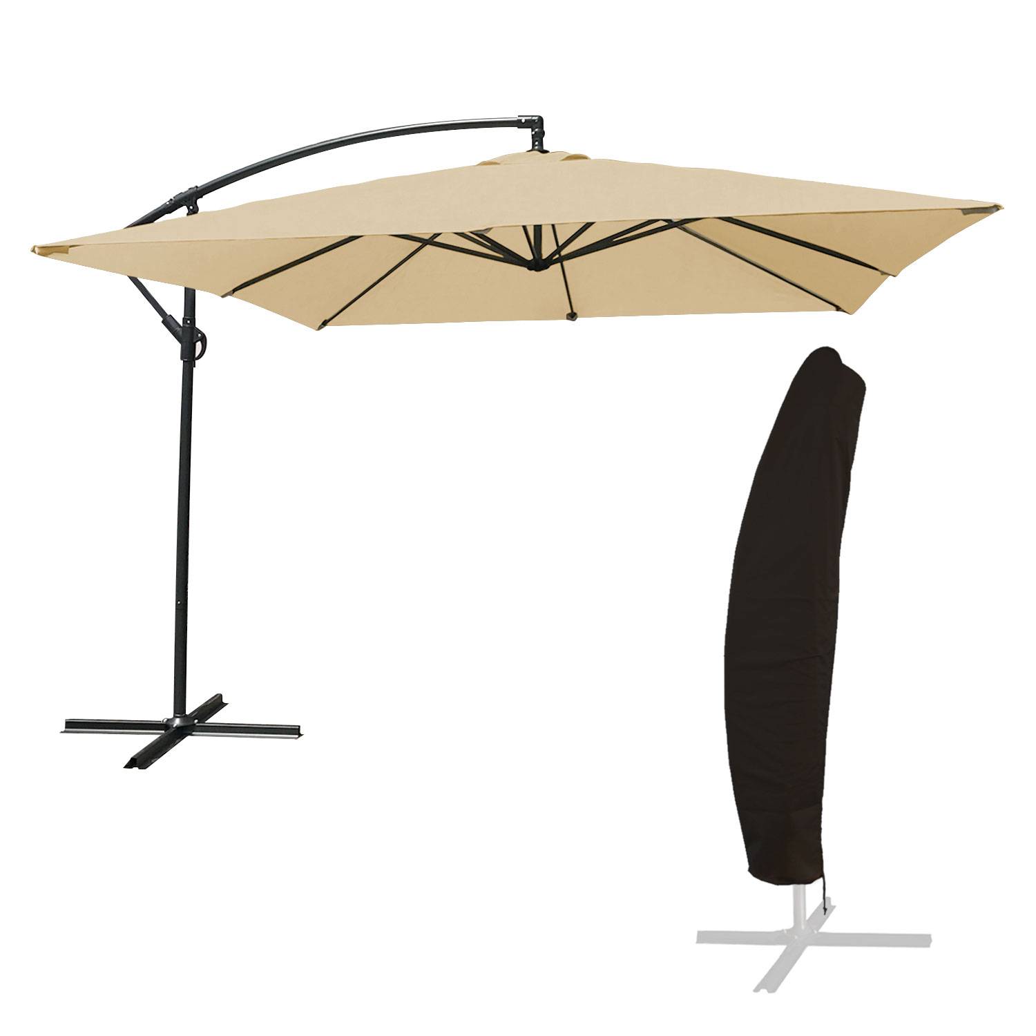 Happy Garden - Parasol déporté MOLOKAI carré 2,7x2,7m beige + housse - HAPPY GARDEN - Imagen 1