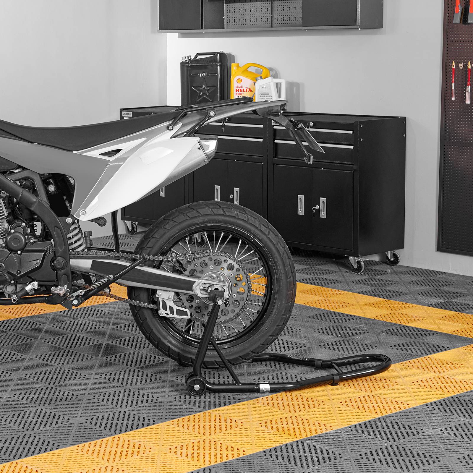 VEVOR Béquille Moto Roue Arrière Charge 0,39 T, Bras Réglable, Compatible Roue Ø350 mm. - Image 8