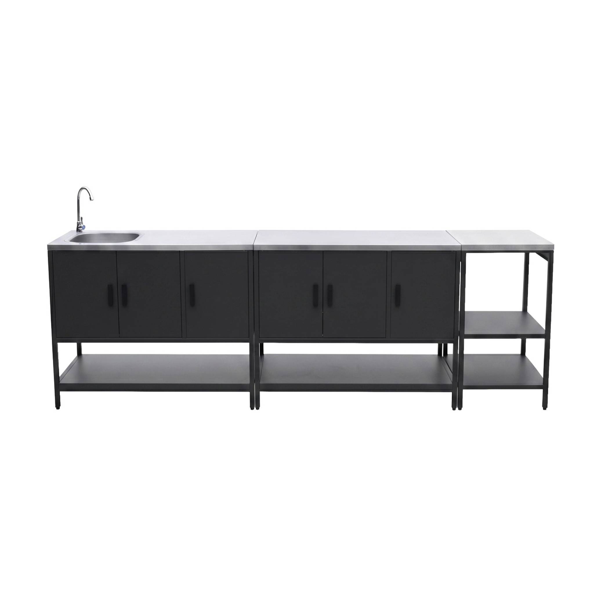 sweeek - Cuisine extérieure 3 modules acier inoxydable noir | sweeek - Image 2