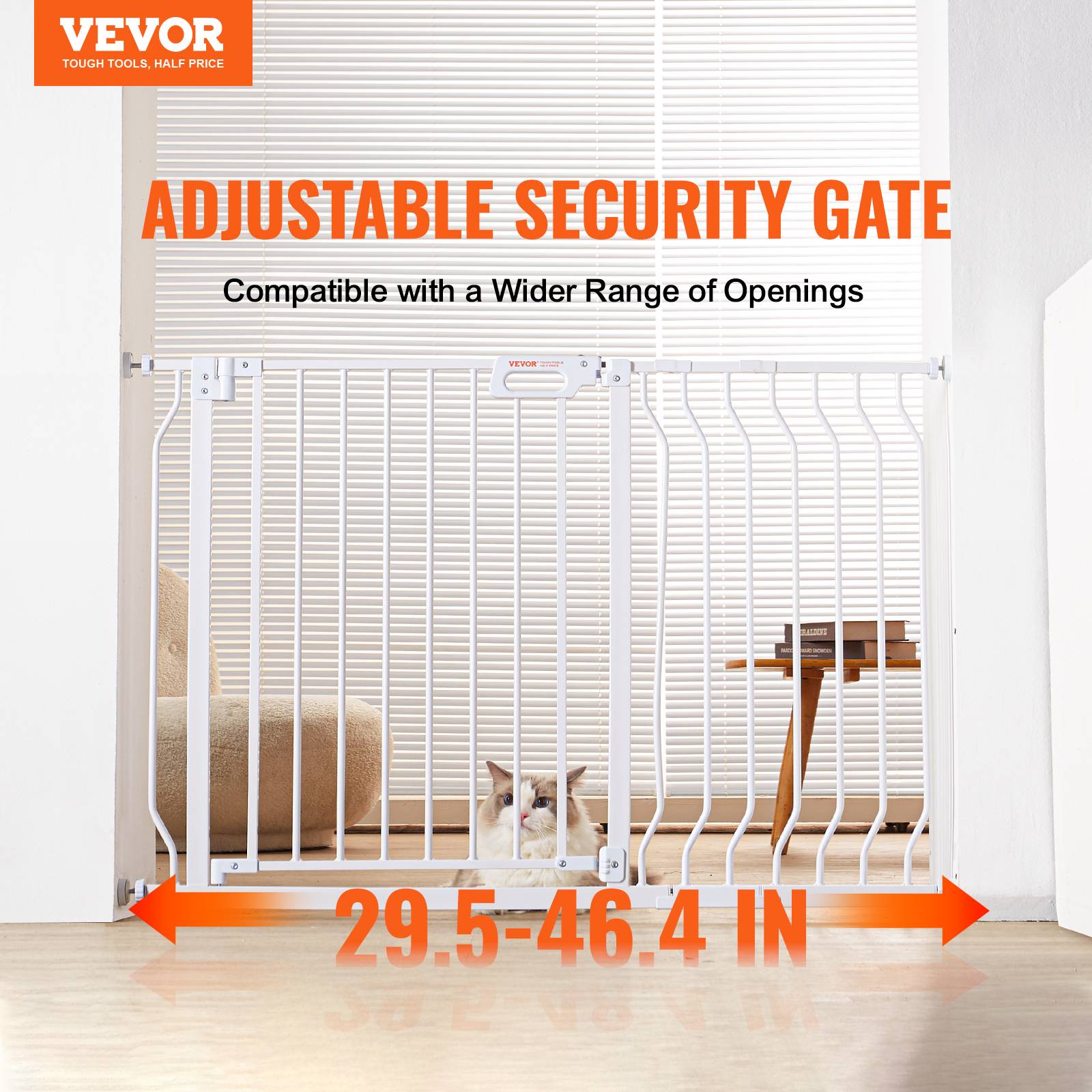 VEVOR Barrière de Sécurité Extensible Clôture Enfant Chien 75-123x76 cm Escalier - Image 2
